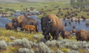 rinoceronte Una migración americana animales Pinturas al óleo